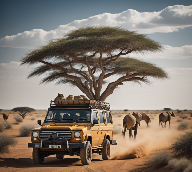 A Jeep in a safari