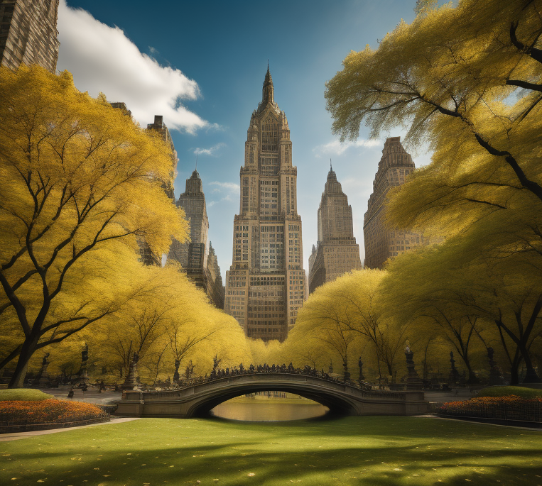 Central Park with skyscrapers in the background